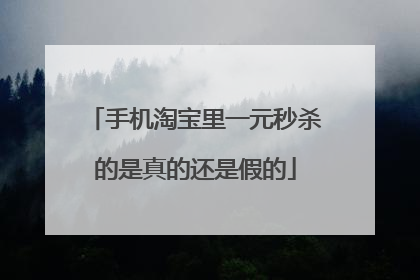 手机淘宝里一元秒杀的是真的还是假的