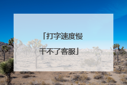 打字速度慢干不了客服