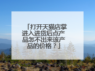 打开天猫店掌进入进货后点产品怎不出来该产品的价格？