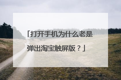 打开手机为什么老是弹出淘宝触屏版?