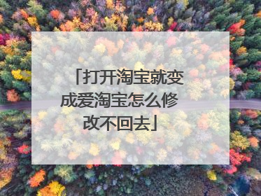 打开淘宝就变成爱淘宝怎么修改不回去