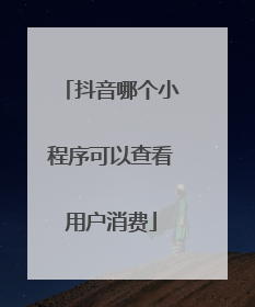 抖音哪个小程序可以查看用户消费
