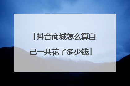 抖音商城怎么算自己一共花了多少钱