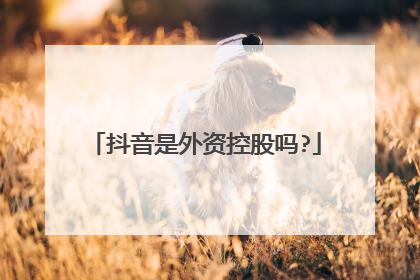 抖音是外资控股吗?