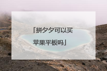 拼夕夕可以买苹果平板吗