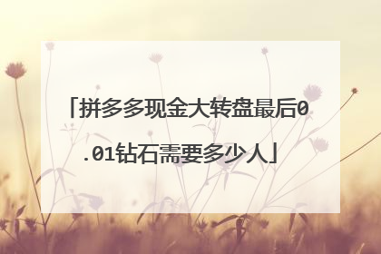 拼多多现金大转盘最后0.01钻石需要多少人