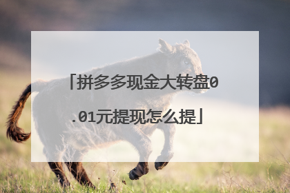 拼多多现金大转盘0.01元提现怎么提