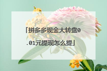 拼多多现金大转盘0.01元提现怎么提