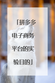 拼多多电子商务平台的实验目的