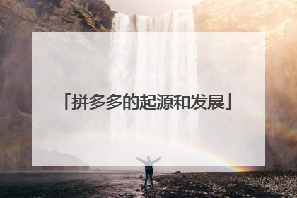 拼多多的起源和发展