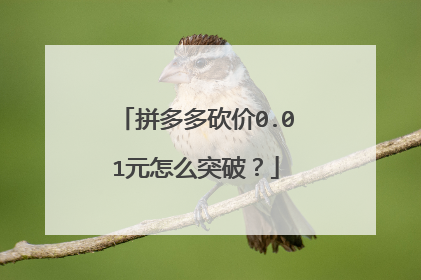拼多多砍价0.01元怎么突破？