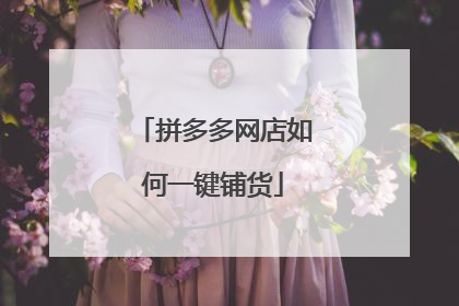 拼多多网店如何一键铺货