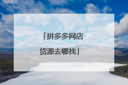 拼多多网店货源去哪找