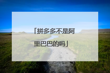 拼多多不是阿里巴巴的吗