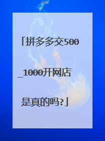 拼多多交500_1000开网店是真的吗?