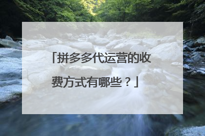 拼多多代运营的收费方式有哪些?