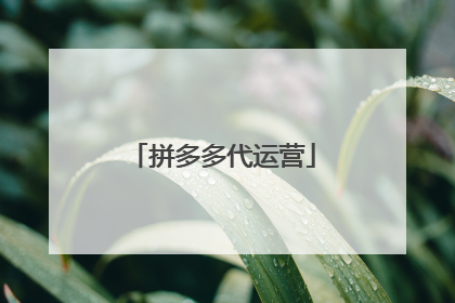 拼多多代运营
