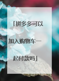 拼多多可以加入购物车一起付款吗