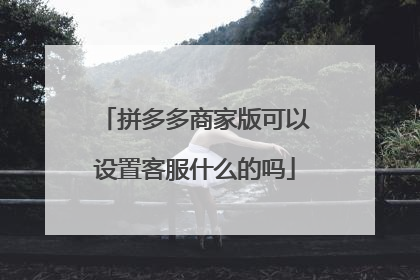 拼多多商家版可以设置客服什么的吗