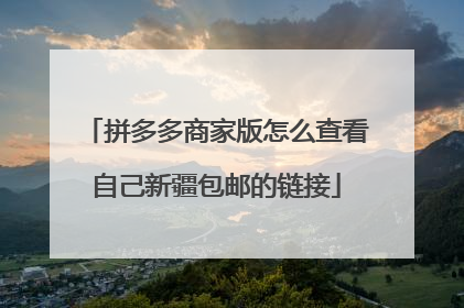拼多多商家版怎么查看自己新疆包邮的链接