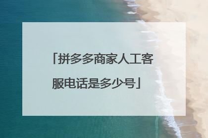 拼多多商家人工客服电话是多少号
