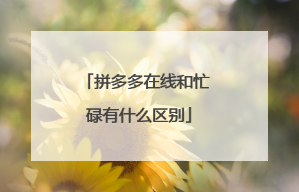 拼多多在线和忙碌有什么区别