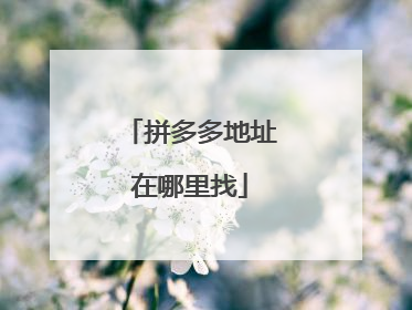 拼多多地址在哪里找