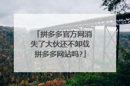 拼多多官方网消失了大伙还不卸载拼多多网站吗?