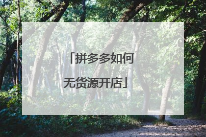 拼多多如何无货源开店