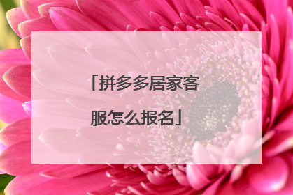 拼多多居家客服怎么报名