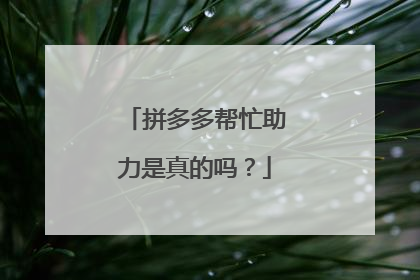 拼多多帮忙助力是真的吗?