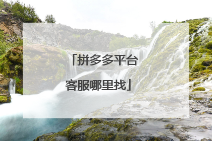 拼多多平台客服哪里找