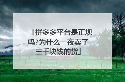 拼多多平台是正规吗?为什么一夜卖了三千块钱的货