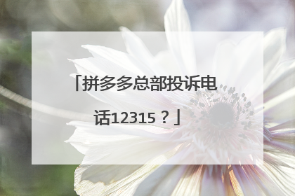 拼多多总部投诉电话12315？