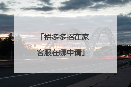 拼多多招在家客服在哪申请