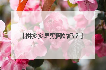 拼多多是黑网站吗?