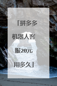 拼多多机器人客服20元用多久