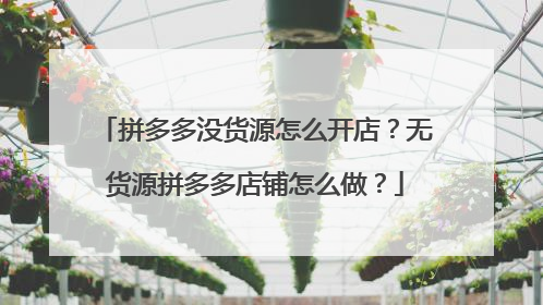 拼多多没货源怎么开店?无货源拼多多店铺怎么做?