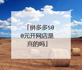 拼多多500元开网店是真的吗