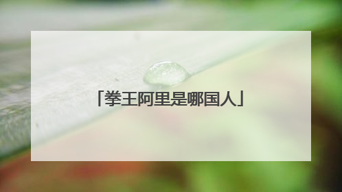 拳王阿里是哪国人