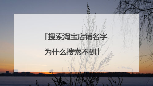 搜索淘宝店铺名字为什么搜索不到