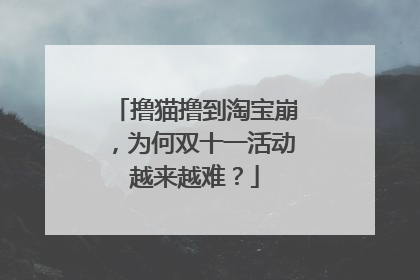 撸猫撸到淘宝崩，为何双十一活动越来越难？