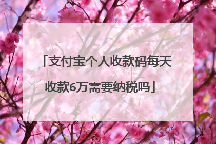 支付宝个人收款码每天收款6万需要纳税吗
