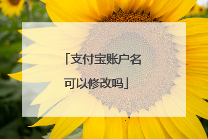 支付宝账户名可以修改吗