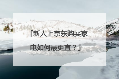新人上京东购买家电如何最更宜？