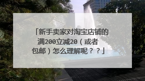 新手卖家对淘宝店铺的满200立减20（或者包邮）怎么理解呢？？