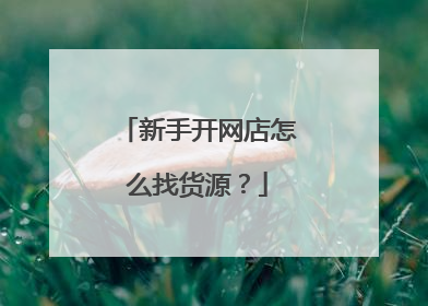 新手开网店怎么找货源？
