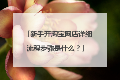 新手开淘宝网店详细流程步骤是什么?