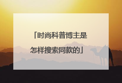 时尚科普博主是怎样搜索同款的