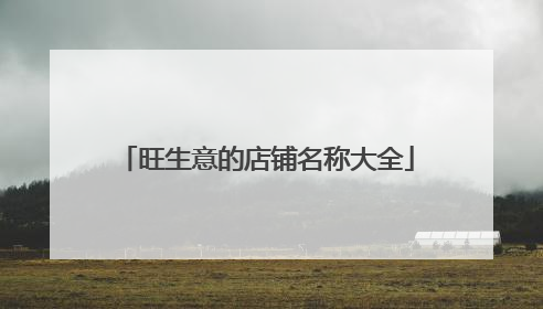 旺生意的店铺名称大全